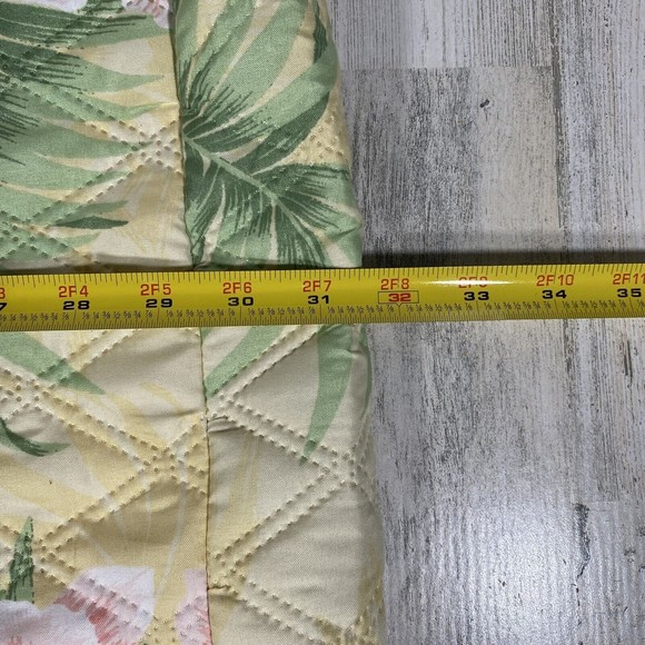 Homemade Quilted Tote Bag Reusable Shopping GrannyCore Yellow Tropical Flowers - Picture 7 of 8